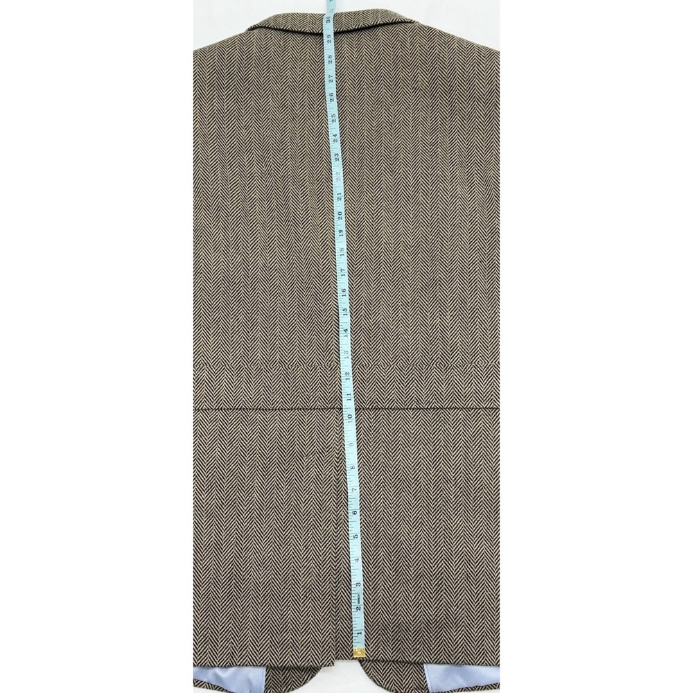 Lands End Beige/Black Herringbone Cotton Tweed Hunting Jacket Sport Coat 42R EUC - Picture 15 of 16